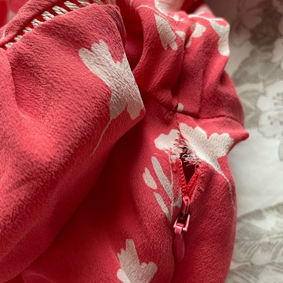 Anthropologie Shoshanna Millie 100% Silk Floral Flare Sleeve Midi Dress 4 Boho - Picture 8 of 16